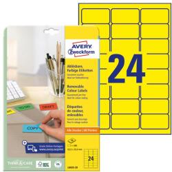 AVERY Etikett AVERY L6035-20 63, 5x33, 9mm univerzális sárga 480 címke/doboz 20 ív/doboz (L6035-20) - irodaszerwebaruhaz