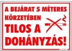 Gungl Dekor Matrica A bejárat 5m-es körzetében tilos a dohányzás! piros "C (221/310) - irodaszerwebaruhaz