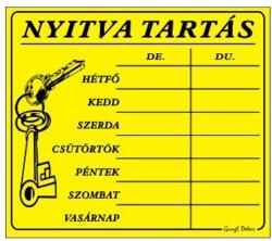 Gungl Dekor Piktogram Nyitva tartás /számokkal/ 7 napos sárga (010/ 1S) - irodaszerwebaruhaz