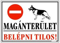 Gungl Dekor Piktogram Magánterület, belépni tilos! fehér (024/ 2) - irodaszerwebaruhaz
