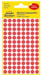 AVERY Etikett AVERY 3010 jelölőpont 8mm piros 416 darabos (3010) - irodaszerwebaruhaz