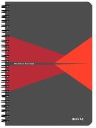 Leitz Spirálfüzet vonalas LEITZ Office A/5 90 lapos karton borítóval piros (44590025)