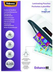 Fellowes Lamináló fólia FELLOWES A/5 80 mikron fényes 25/csom (5396003) - irodaszerwebaruhaz