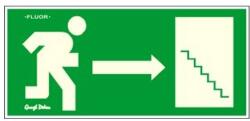 Gungl Dekor Piktogram Menekülési irány jobbra lépcsős zöld (FLUOR. ) (300 / 51) - irodaszerwebaruhaz