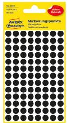 AVERY Etikett AVERY 3009 jelölőpont 8mm fekete 416 darabos (3009) - irodaszerwebaruhaz