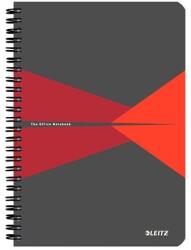 Leitz Spirálfüzet kockás LEITZ Office A/5 90 lapos karton borítóval piros (44580025)