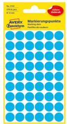 AVERY Etikett AVERY 3142 jelölőpont 12mm kék 270 darabos (3142) - irodaszerwebaruhaz