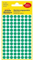 AVERY Etikett AVERY 3012 jelölőpont 8mm zöld 416 darabos (3012) - irodaszerwebaruhaz