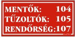 Gungl Dekor Piktogram Mentő, tűzoltó tel. számok piros (000/ 260P) - irodaszerwebaruhaz