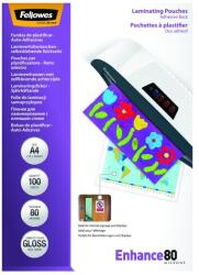 Fellowes Lamináló fólia FELLOWES A/4 80 mikron fényes öntapadó 100/csom (5302202) - irodaszerwebaruhaz