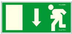 Gungl Dekor Piktogram Menekülési irány le zöld (FLUOR. ) (300 / 41) - irodaszerwebaruhaz