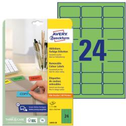 AVERY Etikett AVERY L6033-20 63, 5x33, 9mm univerzális zöld 480 címke/doboz 20 ív/doboz (L6033-20) - irodaszerwebaruhaz