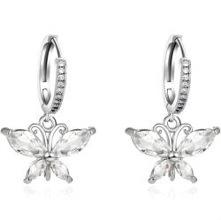 HARAHU Cercei Zircon Butterfly - Argintii KP38996
