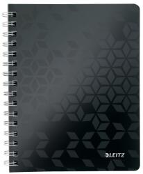 Leitz Spirálfüzet kockás LEITZ Wow A/5 80 lapos fekete (46410095)