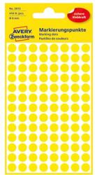 AVERY Etikett AVERY 3013 jelölőpont 8mm sárga 416 darabos (3013) - irodaszerwebaruhaz