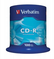 Verbatim Cd-r 700MB 52X Data Life Cake Box 100