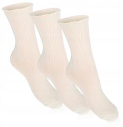 Betlewski 3 pár női zokni szett fodrokkal, kényelmes, egyszínű (3XBSD-01 KREMOWY)