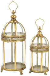 Art-Pol 2 db-os lámpáskészlet fém, üveg arany 54x23x23, 39, 5x18, 5x18, 5 cm (179619)