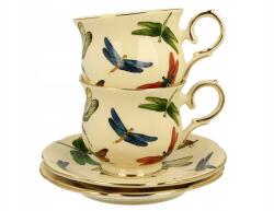 Duo 2 db-os csészealj szett Szitakötők 260 ml Ecru Ecri csészealj (3752)