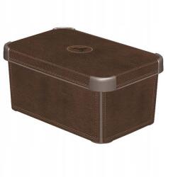 Keter Műanyag doboz fedéllel Curver Deco Box L leather barna (188164)