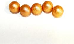  Metál hungarocell golyó, réz színű. Mérete: 1, 2 cm. 5 db/cs