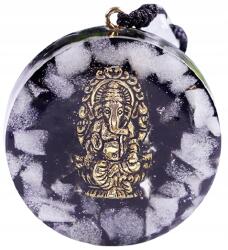  Orgonit Nyaklánc Gyönyörű Ganesha Obszidián Ajándék Lumineszcens Csákrák (NASZYJNIK ORGONIT OBSYDIAN GANESHA)