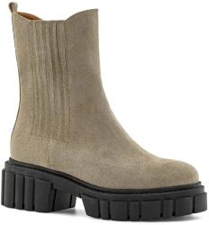 Bravo Moda Szürke bokacsizma, Size 37, velúrbőr, 6cm sarok, cappuccino szín (E2352 Cappuccino Welur 37)