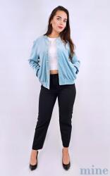  Női bomber dzseki pulóver kék Mine velúr roz. L