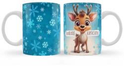 Nevesajándék Vicces Bögre - Karácsonyi Bögre - Szarvas Boldog Karácsonyt (B1053)