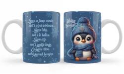 Nevesajándék Karácsonyi Bögre 3 dl - Boldog Karácsonyt felirattal Pingvin mintás (B1272)