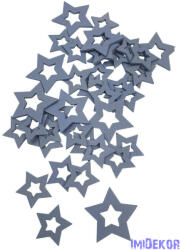 Fa dekor lyukas csillag mix - Szürke