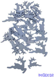  Fa dekor ugró rénszarvas mix - Szürke