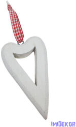  Piros kockás szalagos fehér szív