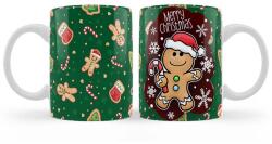 Nevesajándék Vicces Bögre - Karácsonyi Bögre - Mézeskalács Merry Christmas (B1054)