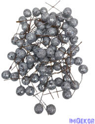 Glitteres drótos bogyó - Ezüst