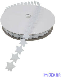  Filc szalag kicsi csillag - Fehér