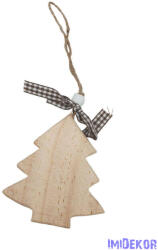  Barna kockás szalagos natúr fenyőfa