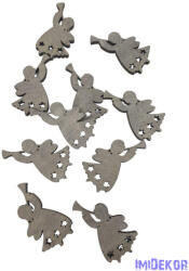  Fa dekor trombitás angyal - Szürke