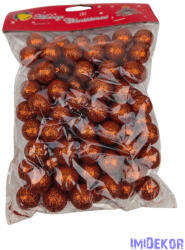  Glitteres golyó 2 cm - Réz