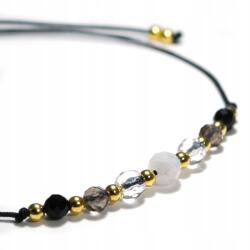 Természetes kövekből készült karkötő Zsinór Holdkő Kristály Ónix (21801)