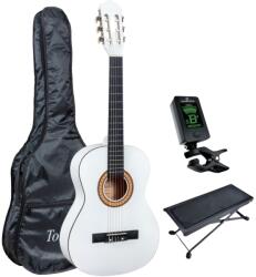 Toledo MARISOL 34WH - Chitara clasica 3/4, trei sferturi (culoare alba), husa, tuner, scaunel de picior