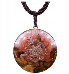  Orgonit Nyaklánc Gyöngy Vörös Agát Tigrisszem Ajándék Meditáció Csakrák (Naszyjnik Orgonitowy Perły Tygrysie Oko)