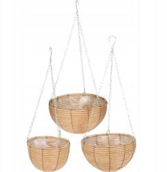 ProGarden 3 db függő cserepek készlet polyrattan (KO-430020050)