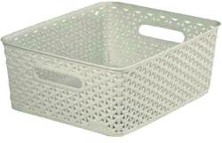Keter Rattan tárolódoboz 35x30x13cm (M), "y" Stílus, Ph Krém (R33081)
