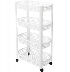 Excellent Houseware konyhaszállító kocsi, 4 szintes, 79cm, fehér, PP műanyag (KO-019000030)