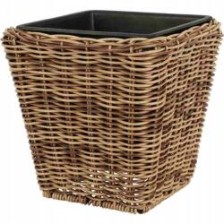 ProGarden Négyzet alakú virágcserép 18 x 18 cm polirattan (KO-VN8000460)