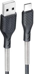Forcell Karbon kábel USB type-c 2.0 2, 4A CB-02A fekete 1 méter