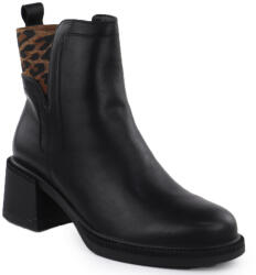 VINCEZA Fekete bőr bokacsizma vastag sarokkal Vinceza 26-66855 38 (Vinceza 66855)