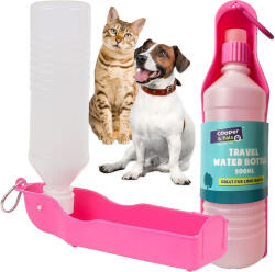 Kutya és macska itatótál, itatópalack, vizes palack, utazáshoz, 0, 5 l (bidon turystyczny dla psów dużego szczeniaka)