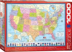 EUROGRAPHICS - Puzzle Map of the United States - 1 000 piese